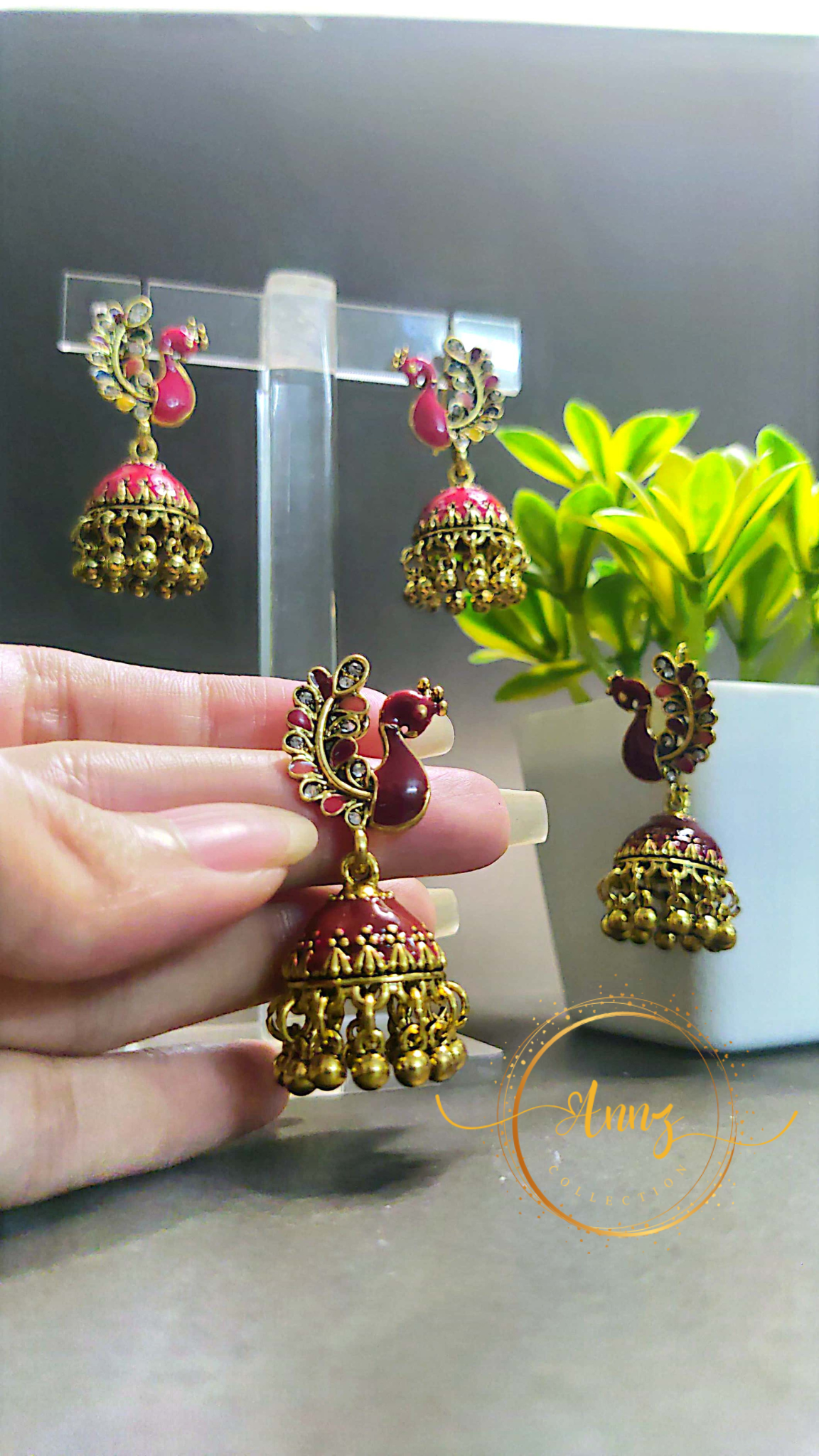 Traditional peacock Jhumka |  Annz Collection