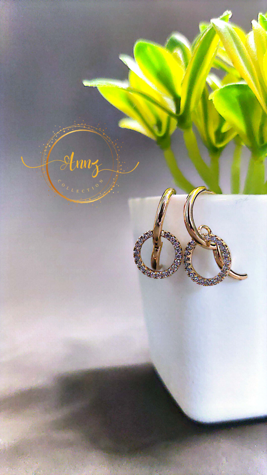 Diamond Cut Gold Plated Ear Tops  |  Annz Collection