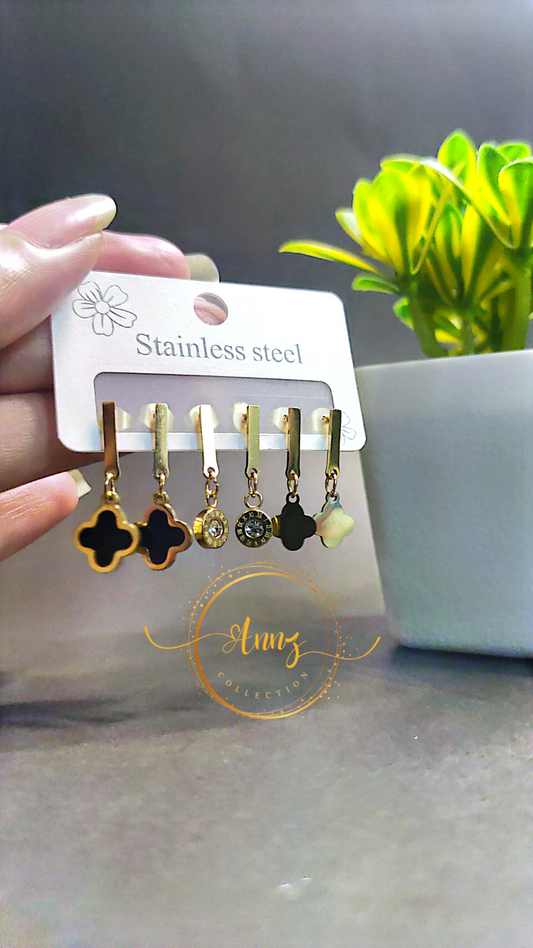 Pack of Stainless Steel Ear Tops  |  Annz Collection